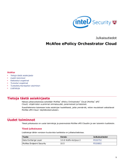 McAfee ePolicy Orchestrator Cloud Julkaisutiedot
