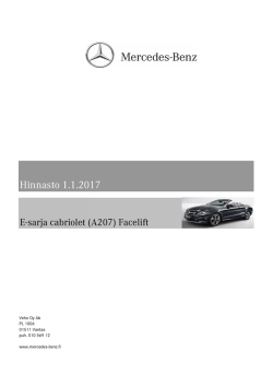 Lataa E-sarjan cabriolet hinnasto  - Mercedes-Benz