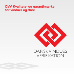 DVV Kvalitets- og garantimærke for vinduer og