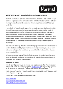 VESTERBROGADE: Souschef til Vesterbrogade i KBH
