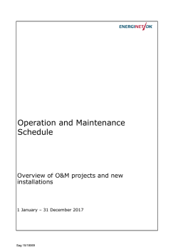 Operation and Maintenance Schedule