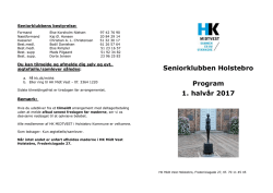 Seniorklubben Holstebro Program 1. halvår 2017