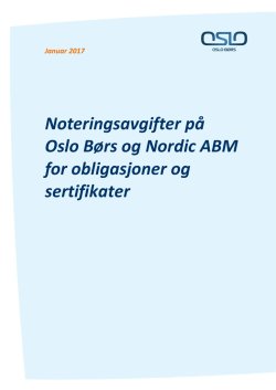 Noteringsavgifter på Oslo Børs og Nordic ABM for obligasjoner og