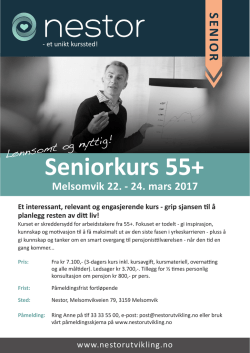Seniorkurs 55+ Melsomvik 22.
