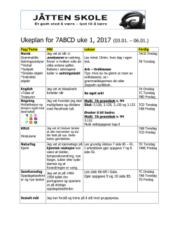 Ukeplan for 7ABCD uke 1, 2017 (03.01. – 06.01.)