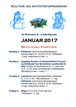 Kultur og aktivitetsprogram for januar