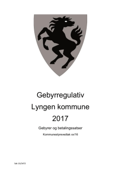 Gebyrregulativ Lyngen kommune 2017