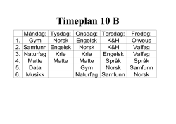 Timeplan 10B - Minskole.no