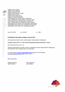 Innkalling og saksutredning AU-møte nr 01-04-01-2017