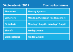 Skolerute vår 2017 Tromsø kommune