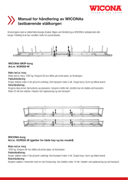 Manual for håndtering av WICONAs lastbærende stålkorger: