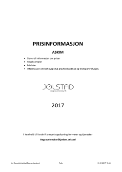 prisinformasjon 2017 - Jølstad Begravelsesbyrå