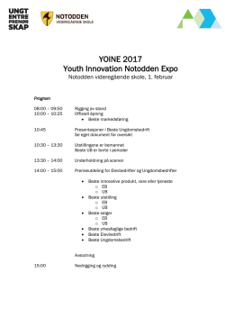 YOINE 2017 Youth Innovation Notodden Expo