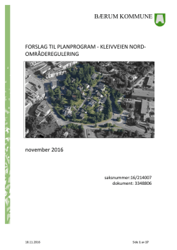 Forslag til planprogram - Kleivveien nord