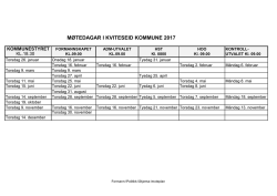 Møteplan - Kviteseid kommune