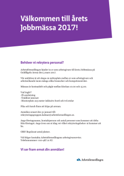 Välkommen till årets Jobbmässa 2017!