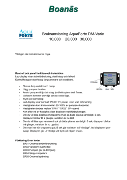 Bruksanvisning AquaForte DM-Vario