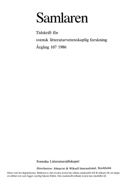 Karl Erik Rosengren, The Climate of Literature. Sweden`s