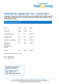 Nätavgifter för effektkund 2017