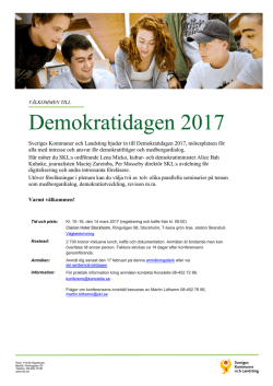 Demokratidagen 2017 - Sveriges Kommuner och Landsting