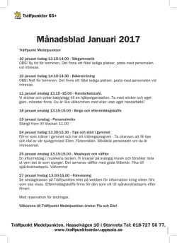 Månadsblad Januari 2017