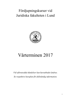 Kursbeskrivningar VT2017