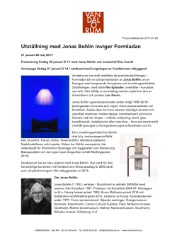 Utställning med Jonas Bohlin inviger Formladan