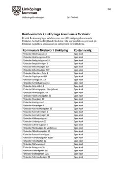 Kommunala förskolor i Linköping Kostansvarig