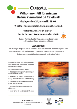 Välkommen till föreningen Balans i Värmland på
