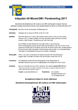 Inbjudan till Mixed-DM i Parabowling 2017