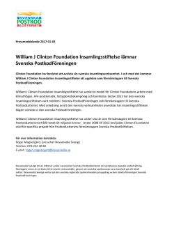 William J Clinton Foundation Insamlingsstiftelse lämnar Svenska