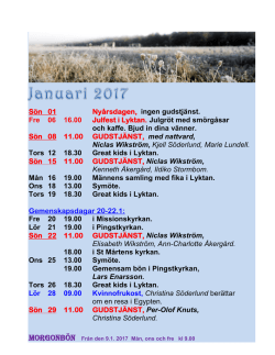 Händelser under januari - februari (klicka för mer info)