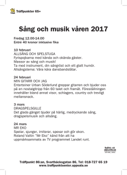 Sång och musik våren 2017
