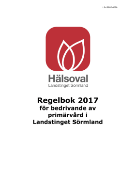 Regelbok 2017 - Landstinget Sörmland