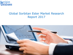 Global Sorbitan Ester Market Research Report 2017