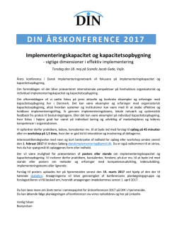 din årskonference 2017 - Dansk Implementeringsnetværk