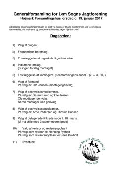 Generalforsamling for Lem Sogns Jagtforening i Højmark
