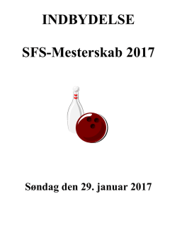 INDBYDELSE SFS-Mesterskab 2017 - Sønderborg Familie og Firma