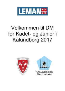 DM kadet og junior 14. og 15. januar 2017 i Kalundborg