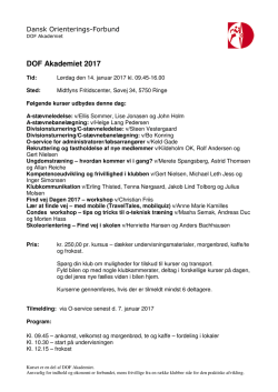 DOF Akademiet 2017 - Dansk Orienterings