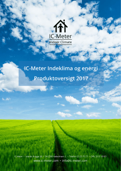 IC-Meter Indeklima og energi Produktoversigt 2017