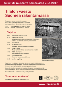 Sampolan ohjelma - Tampereen seudun sukututkimusseura