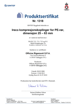 Nr. 1318 Ireco kompresjonskoplinger for PE-rør