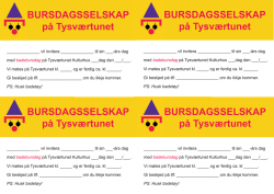 BURSDAGSSELSKAP på Tysværtunet BURSDAGSSELSKAP på