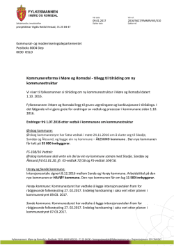 Kommunereforma i Møre og Romsdal - tillegg til