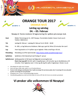 ORANGE TOUR 2017