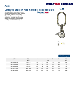 Løfteøye Starcon med fleksibel koblingsløkke