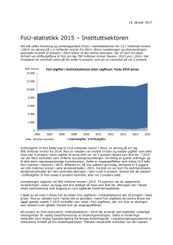 FoU-statistikk 2015 for instituttsektoren