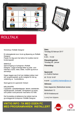 Invitasjon Rolltalk 02.februar Kristiansund
