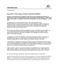 Aqua Bio Technology utvider produktporteføljen
